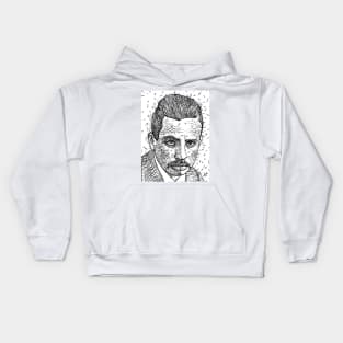 RAINER MARIA RILKE - ink portrait .1 Kids Hoodie